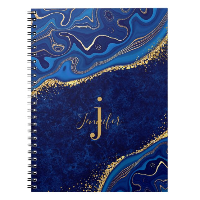 Cuaderno Personalizado de Mármol elegante moderno con decor (Frente)