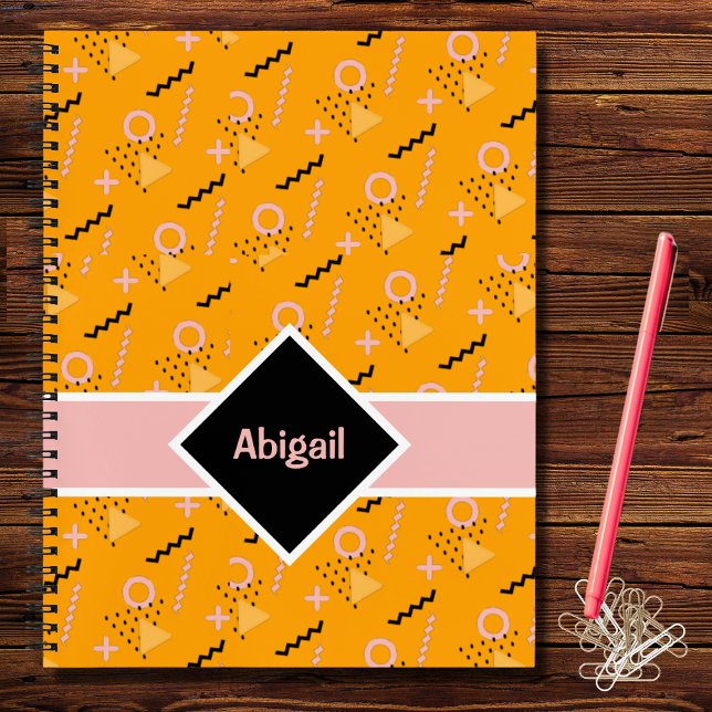 Cuaderno Personalizado de Memphis Brillante Naranj (Subido por el creador)