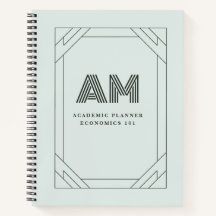 Cuaderno Personalizado de Menta Salvia con Monogra