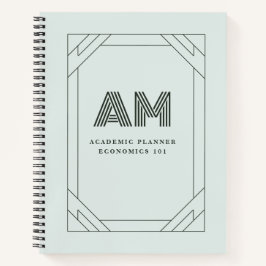 Cuaderno Personalizado de Menta Salvia con Monogra