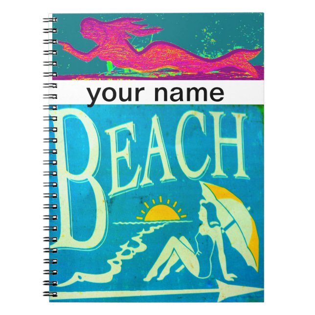 cuaderno personalizado de mermaid beach (Frente)