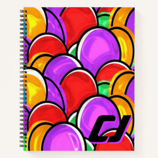 Cuaderno personalizado de monograma de arte pop on