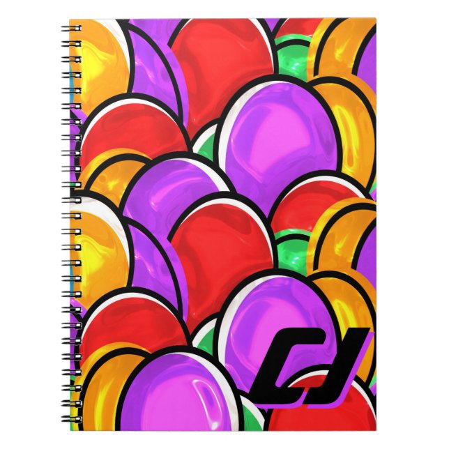 Cuaderno personalizado de monograma de arte pop on (Frente)