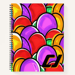 Cuaderno personalizado de monograma de arte pop on