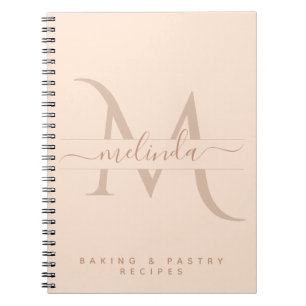 Cuaderno Personalizado de monograma rosa con estilo Texto R