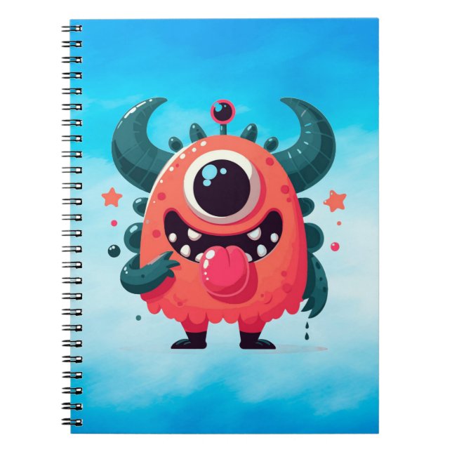 Cuaderno Personalizado de Monstruo Naranja Cute-67423 (Frente)