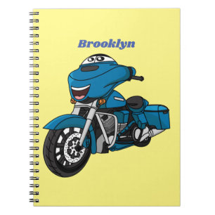 Cuaderno Personalizado de moto azul feliz