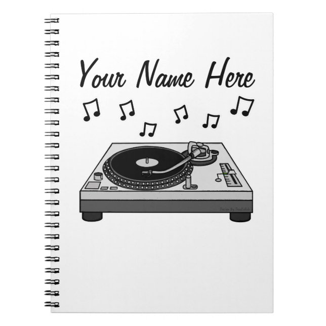 Cuaderno PERSONALIZADO de música electrónica de DJ Music Pr (Frente)