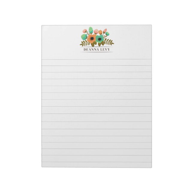 Cuaderno Personalizado de Negocios con Ramo Floral (Lado Izquierdo)