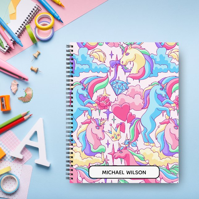 Cuaderno Personalizado de Nubes y Unicornios de Fa (Subido por el creador)