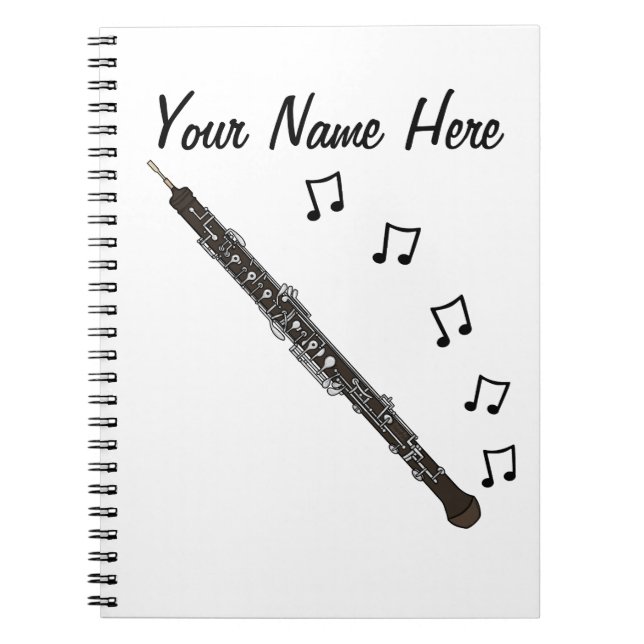 Cuaderno Personalizado de Oboe Oboist Woodwind Music (Frente)