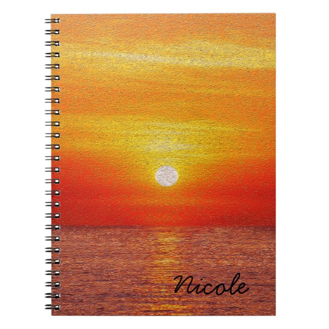 Cuaderno Personalizado de olas de veraneo Ocean Sunset (Frente)