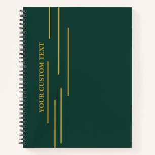 Cuaderno Personalizado de Oro Verde Esmeralda