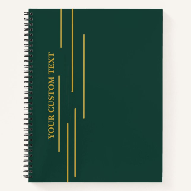 Cuaderno Personalizado de Oro Verde Esmeralda (Anverso)