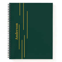 Cuaderno Personalizado de Oro Verde Esmeralda