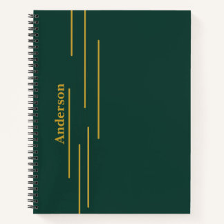 Cuaderno Personalizado de Oro Verde Esmeralda