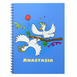 Cuaderno Personalizado de pájaros de cacatúa graciosa