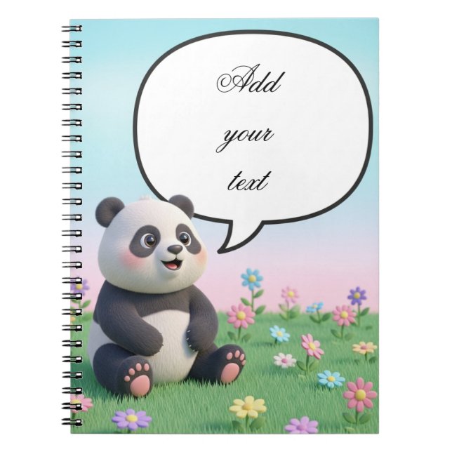 Cuaderno Personalizado de Panda Adorable para Niño (Frente)