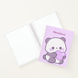 Cuaderno personalizado de panda morado pastel Kawa