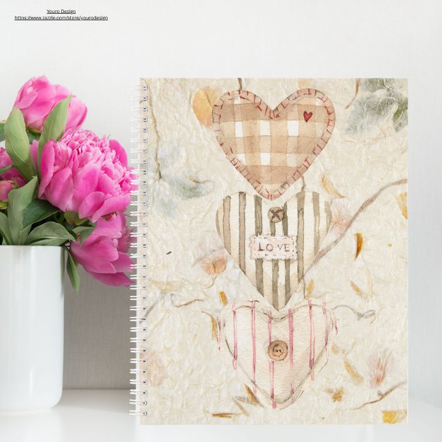 Cuaderno Personalizado de papel de mora Corazones y kraft (Subido por el creador)