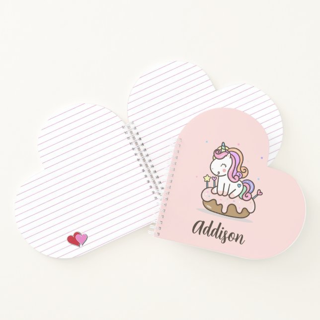 Cuaderno personalizado de pastel de unicornio arco (Interior)