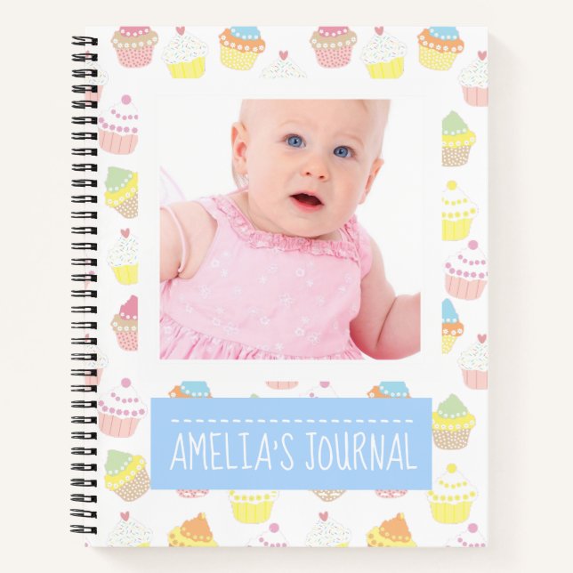 Cuaderno Personalizado de pastelitos Cupcakes (Anverso)