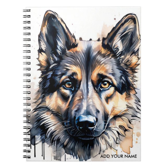 Cuaderno personalizado de Pastor Alemán (Frente)