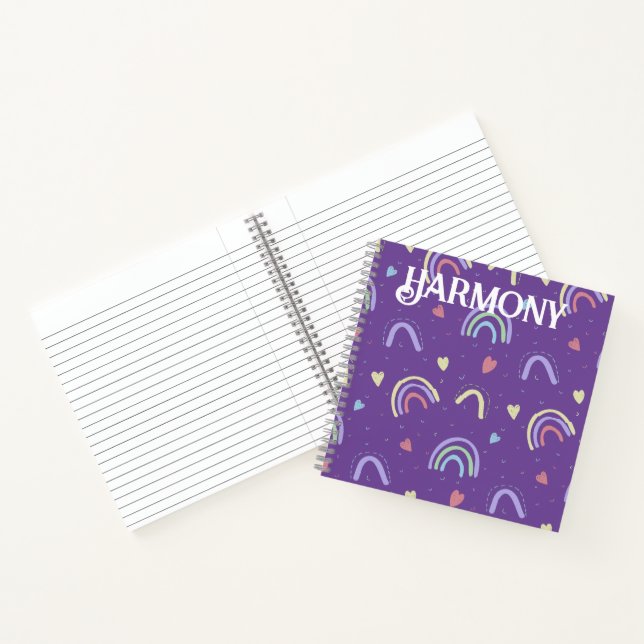 Cuaderno personalizado de patrón de arco iris lind (Interior)