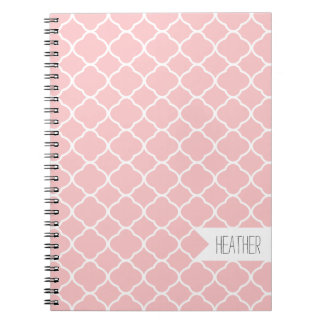 Cuaderno Personalizado de patrón de cuatrefoil geométrico r