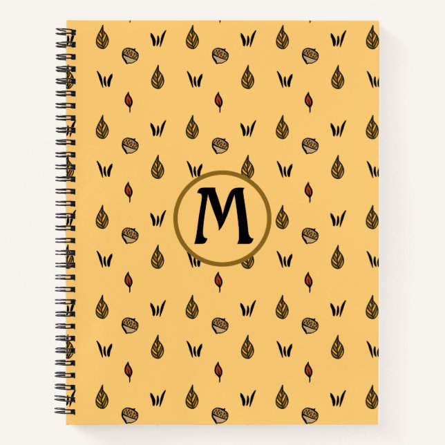 Cuaderno Personalizado de patrón de flechas de otoño (Anverso)