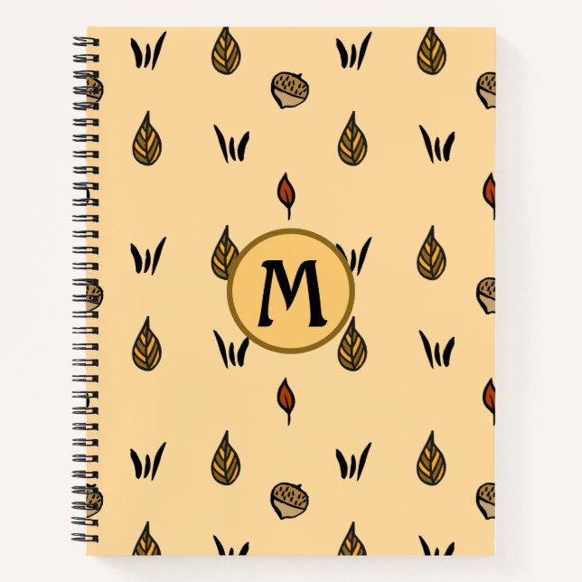 Cuaderno Personalizado de patrón de flechas de otoño (Anverso)