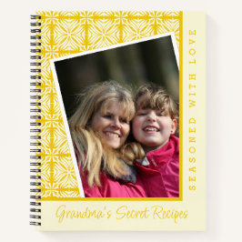 Cuaderno Personalizado de patrón floral amarillo foto recet