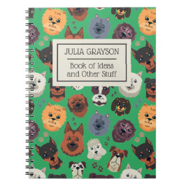 Cuaderno Personalizado de patrón retro de perro de cosecha