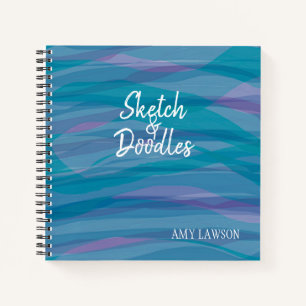 Cuaderno Personalizado de patrones de acuarela sinusal