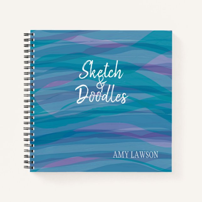 Cuaderno Personalizado de patrones de acuarela sinusal (Anverso)