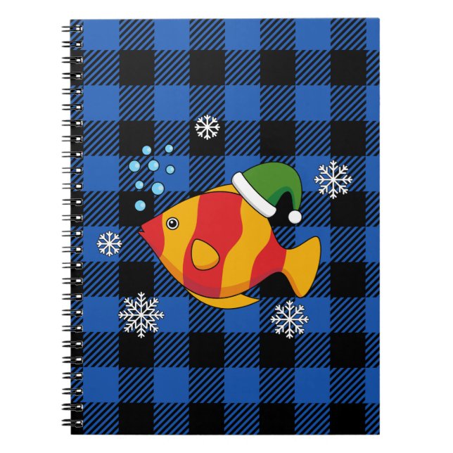 Cuaderno Personalizado de peces tropicales de Navidad en pa (Frente)