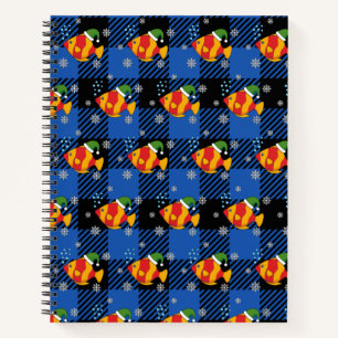 Cuaderno Personalizado de peces tropicales de Navidad en pa