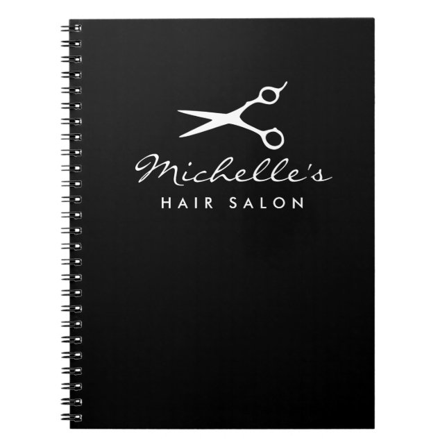 Cuaderno personalizado de peluquería para salón de (Frente)