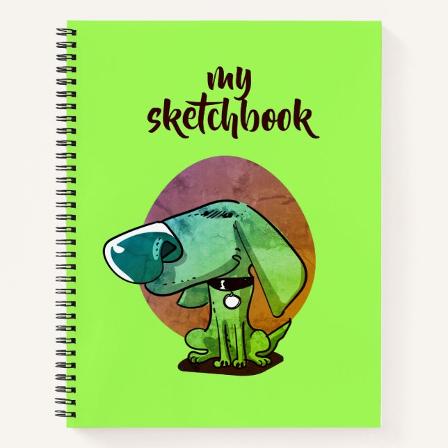 Cuaderno personalizado de perro divertido de nariz grande (Anverso)