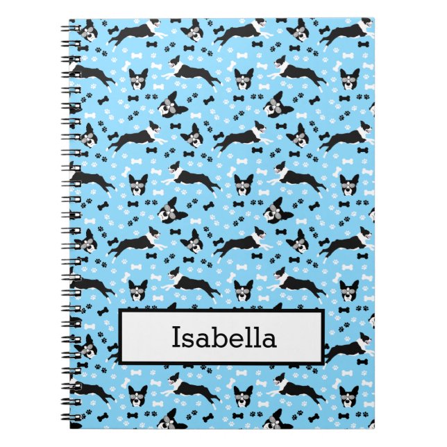 Cuaderno Personalizado de Perro Funny de Boston Terriers (Frente)