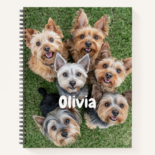 Cuaderno personalizado de perro juguetón  (Anverso)