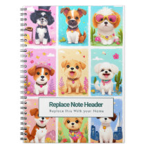 Cuaderno Personalizado de Perros Adorables y Color