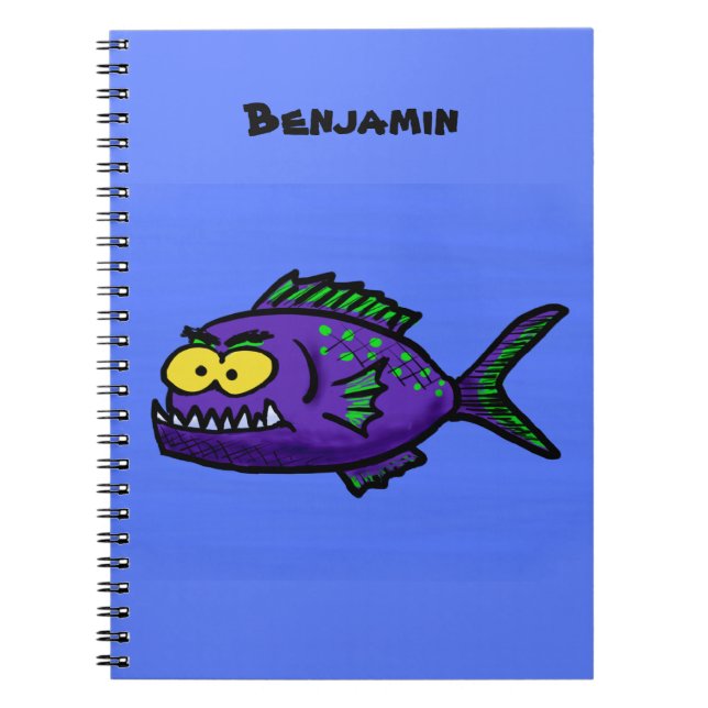 Cuaderno Personalizado de pescado piraña (Frente)