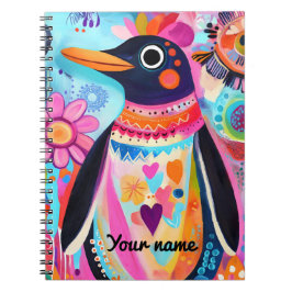 Cuaderno personalizado de pingüino: Ártico colorid