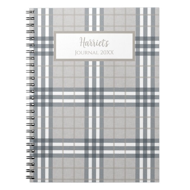 Cuaderno Personalizado de Plaid de las Tierras Alt (Frente)