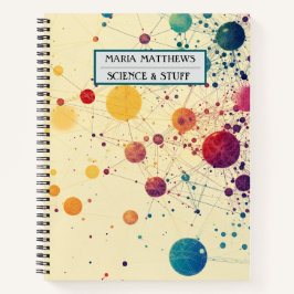 Cuaderno personalizado de planetas con tema espaci