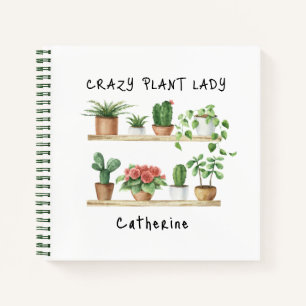 Cuaderno Personalizado de Planta de Agua de Cute Crazy Plan
