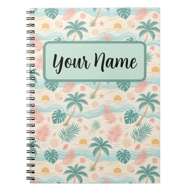 Cuaderno personalizado de playa tropical (Frente)