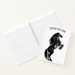 Cuaderno Personalizado de portátil de caballo salvaje negro