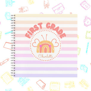 Cuaderno Personalizado de Primer Grado Arcoíris